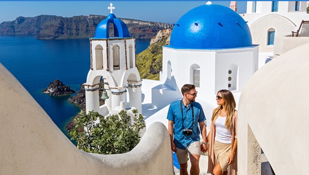 Couple in Santorini